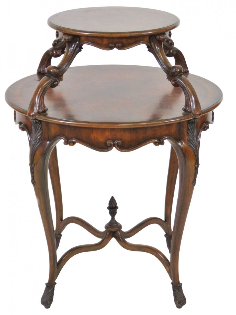 MAITLAND SMITH BURL WALNUT 2 TIER TABLE (1 of 4)