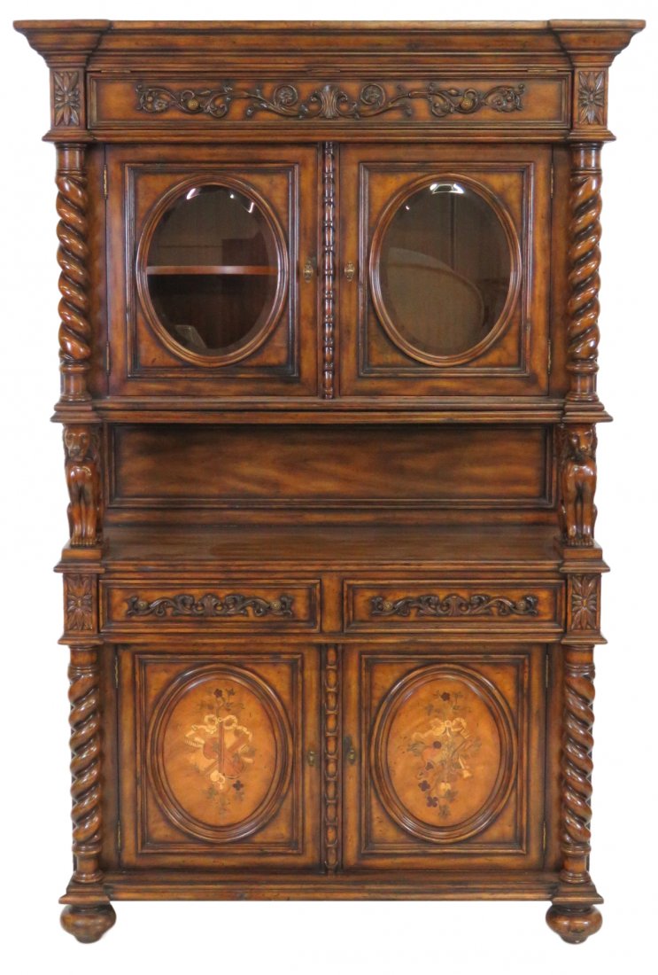 MAITLAND SMITH LION CARVED SILVER CABINET (1 of 4)