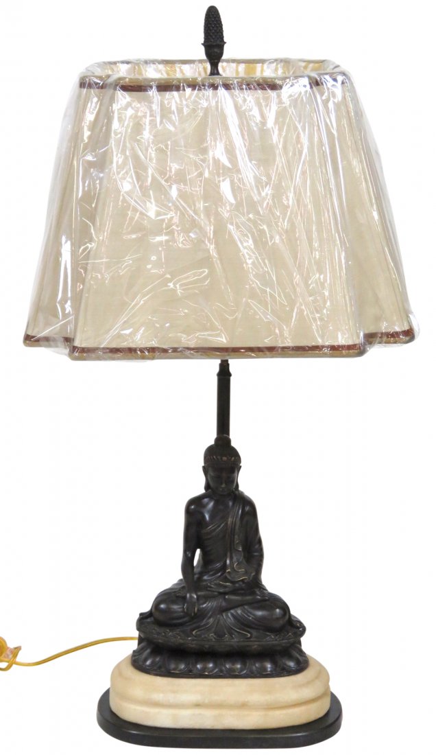 CUSTOM BRONZE BUDDHA TABLE LAMP (1 of 2)