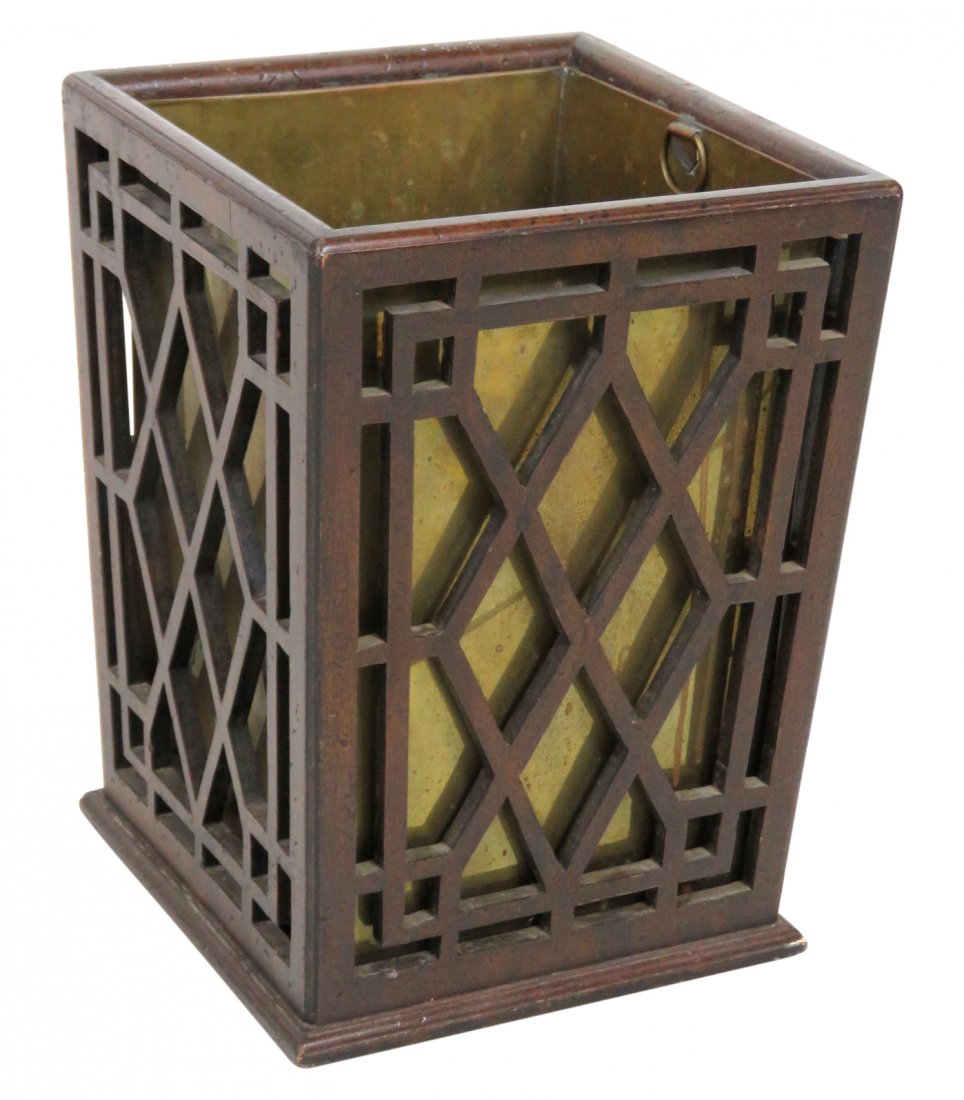 CUSTOM GEORGIAN STYLE MAHOGANY WASTEBASKET (1 of 3)