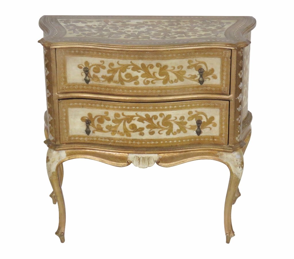VINTAGE FLORENTINE PAINTED & GILT COMMODE (1 of 3)