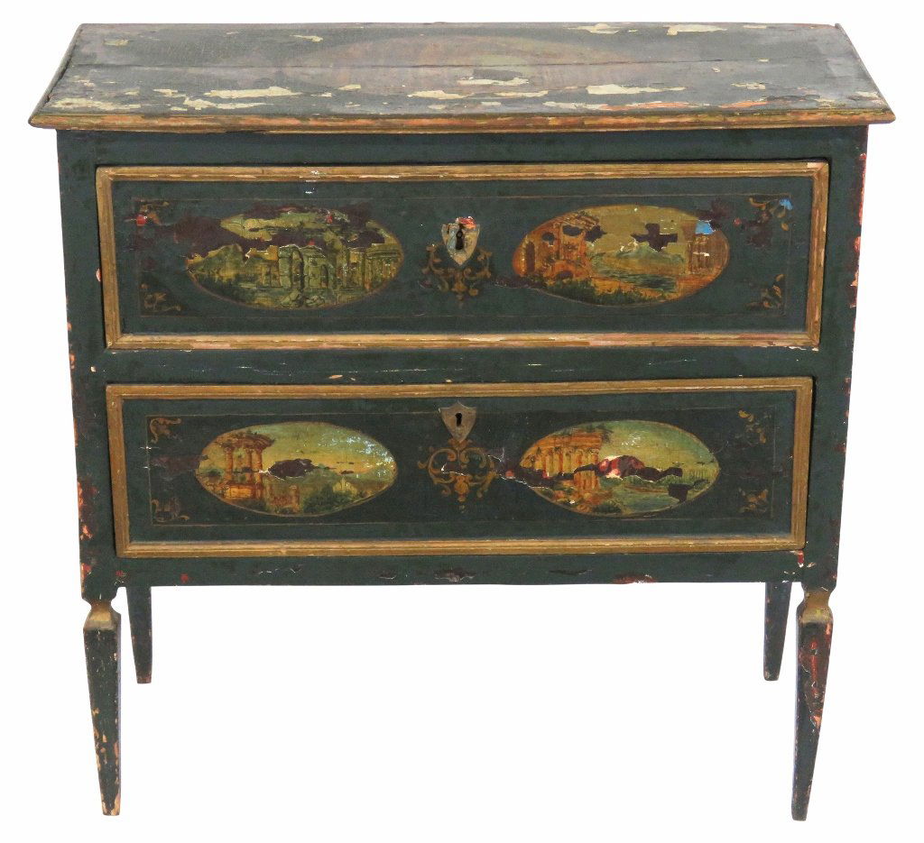 18th c. ITALIAN PAINT DECORATED COMMODE (1 of 10)
