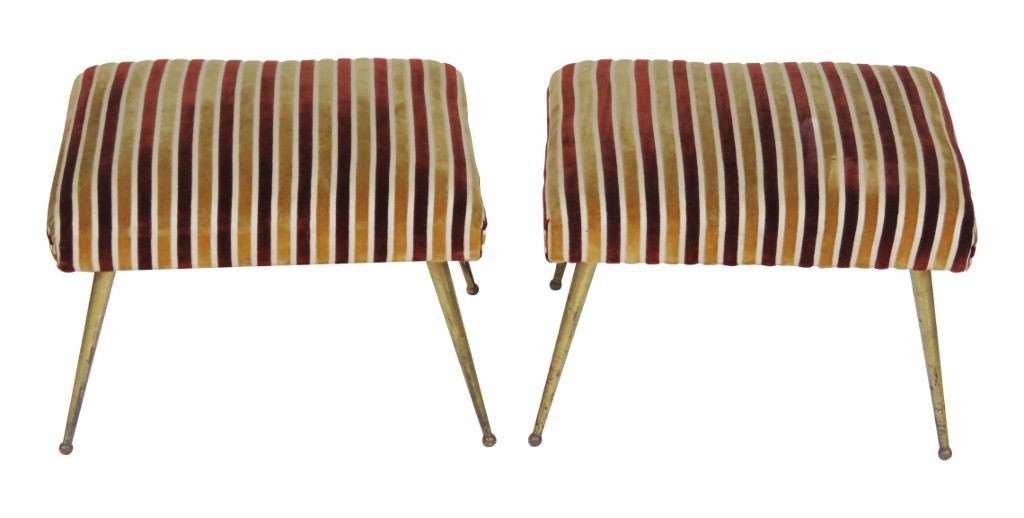 Pair ITALIAN MODERN BRASS LEG STOOLS (1 of 4)