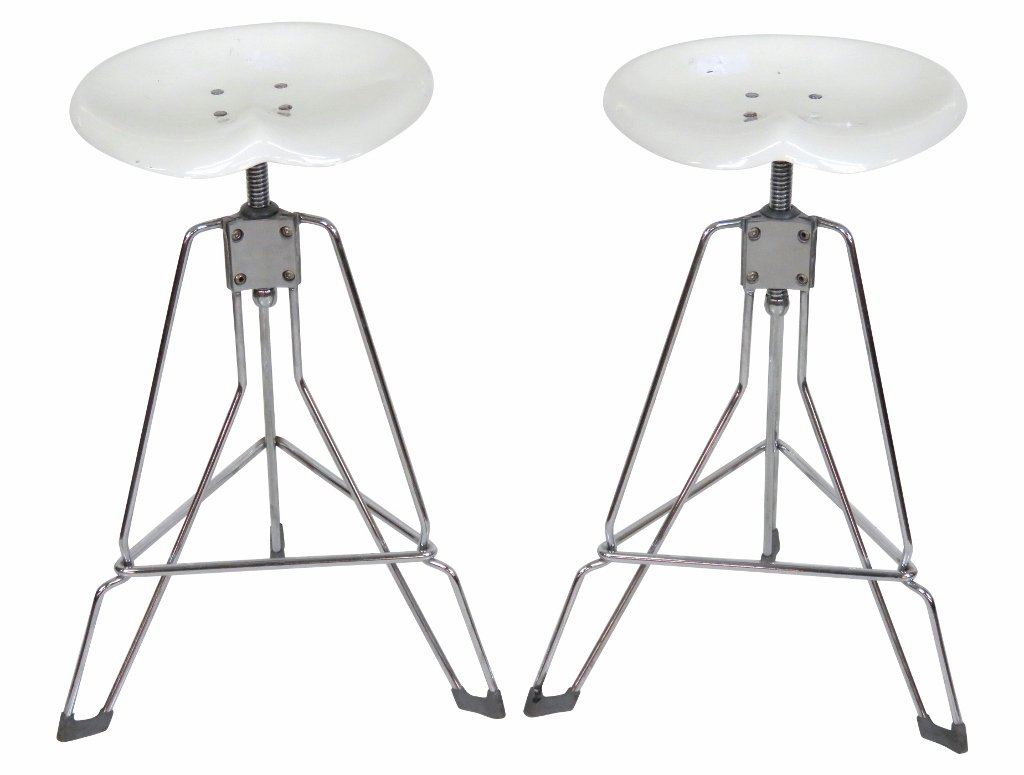 Pair FASU SASAMOTO ADJUSTABLE TASK STOOLS (1 of 4)