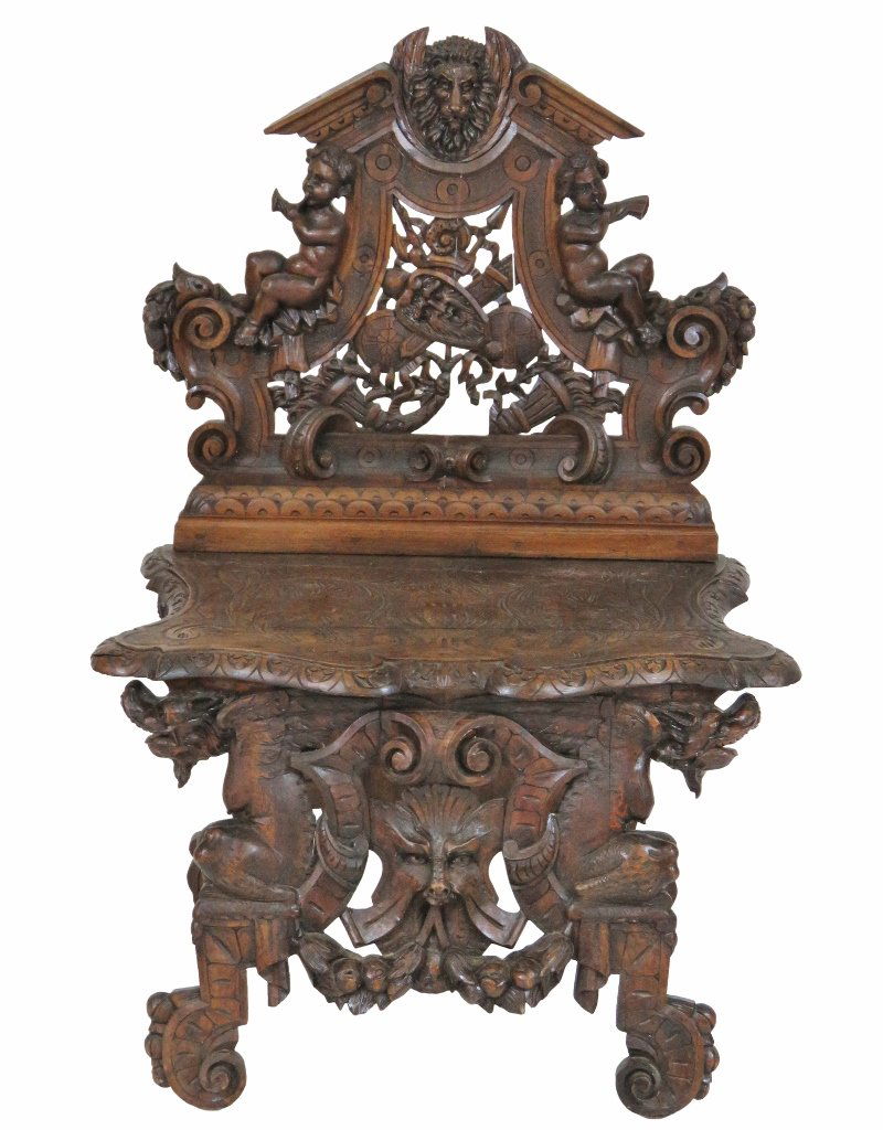 ANTIQUE ITALIAN FIGURAL CARVED SETTEE (1 of 4)