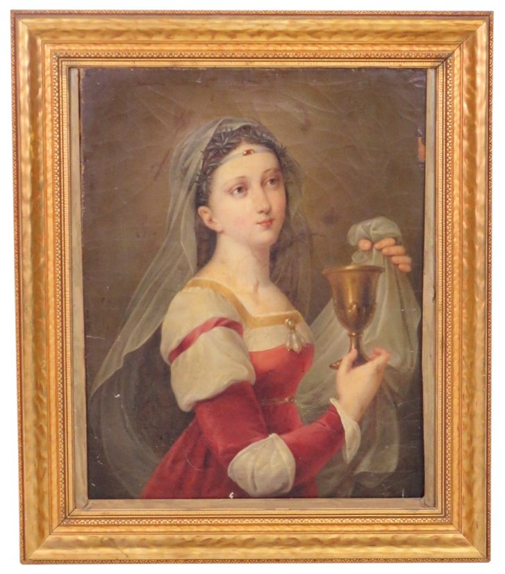 LEOPOLD POHACKER PORTRAIT PAINTING of a MAIDEN (1 of 7)
