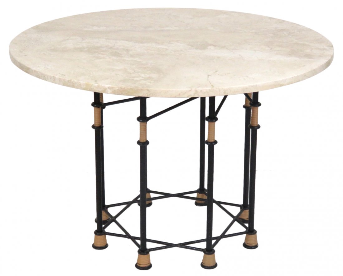 CONTEMPORARY IRON MARBLETOP CENTER TABLE (1 of 4)