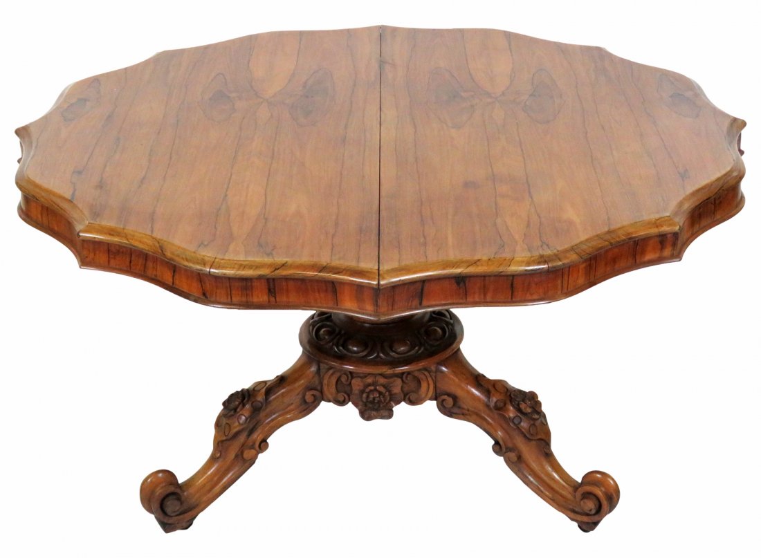 ANTIQUE CONTINENTAL CIRCASSIAN WALNUT TILT TOP TABLE (1 of 4)