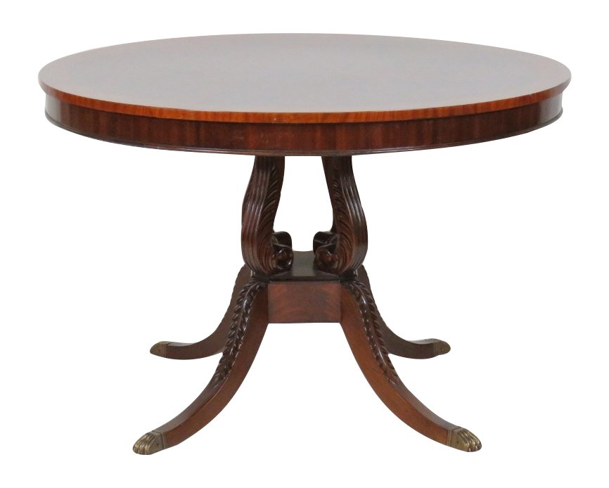 GEORGIAN STYLE ROUND BANDED TOP DINING TABLE (1 of 7)