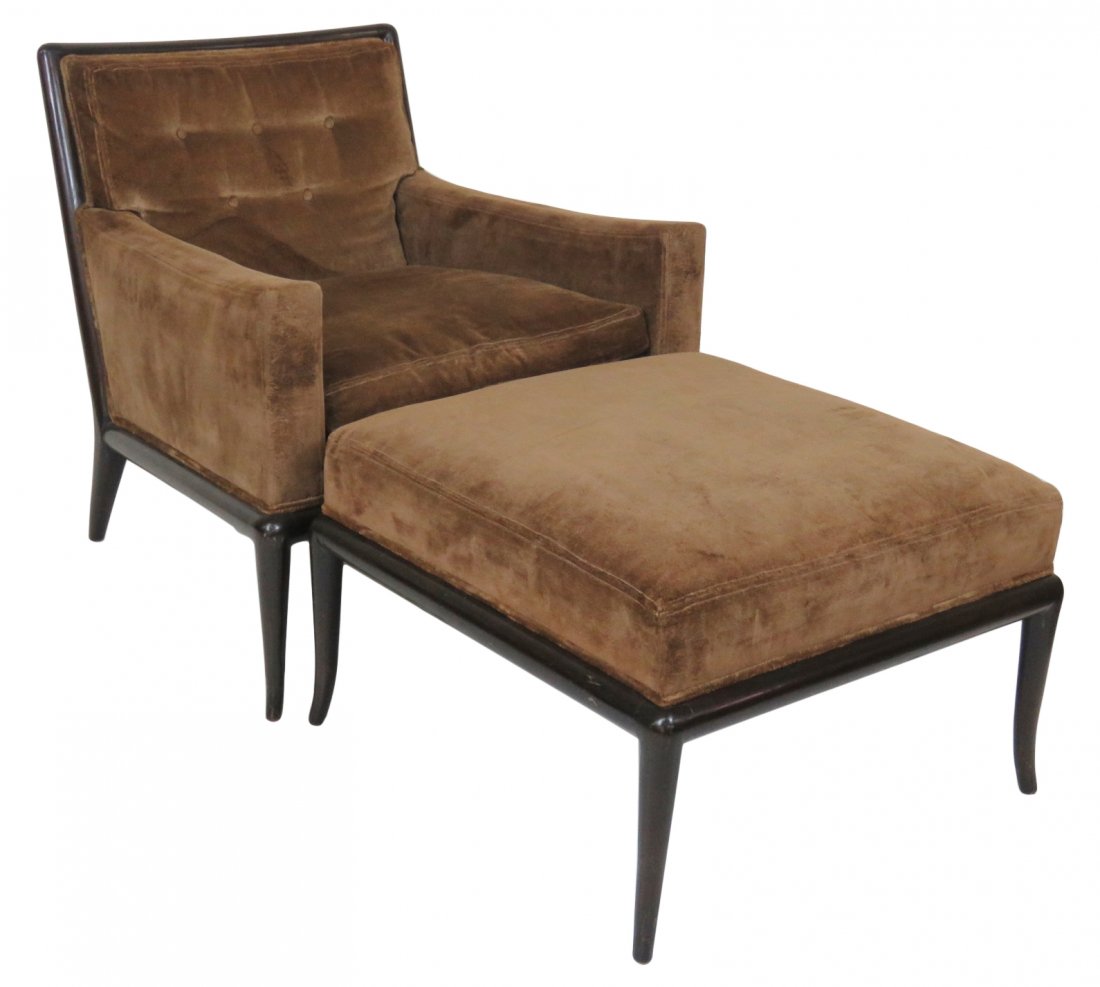 ROBS JOHN GIBBINGS UPHOLSTERED LOUNGE CHAIR & OTTOMAN (1 of 6)