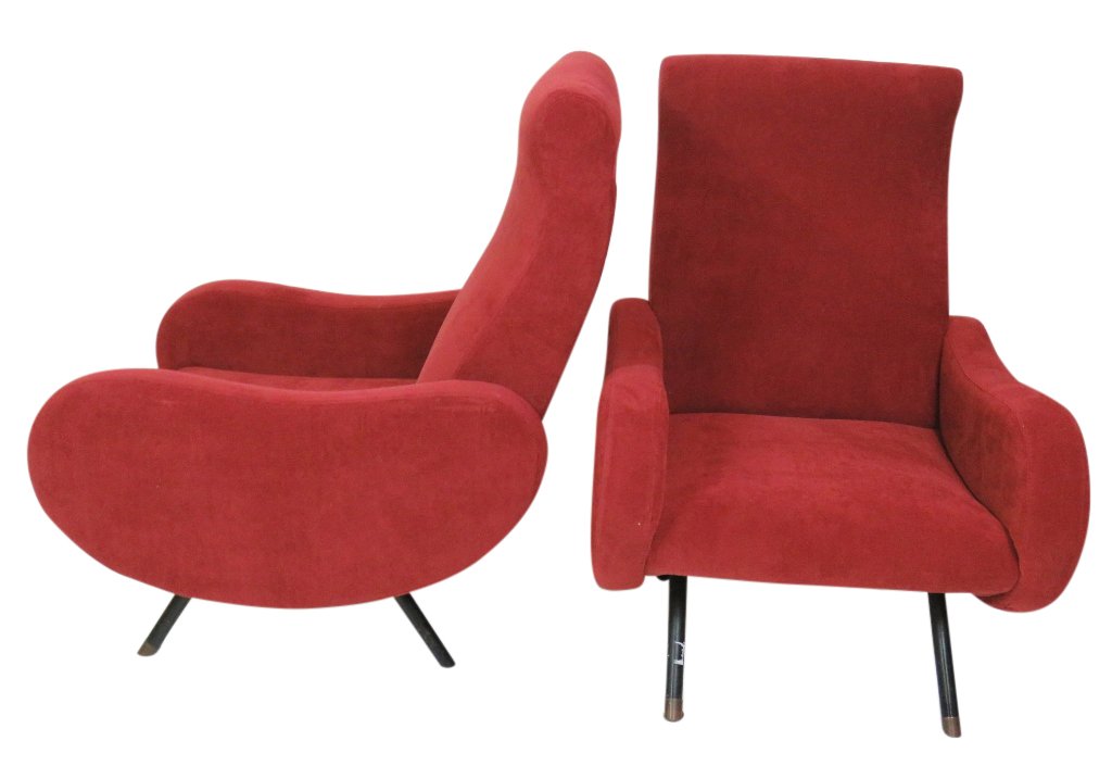 Pair ZANUSO STYLE MODERN LOUNGE CHAIRS (1 of 6)