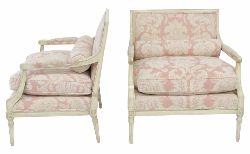 Pair OVERSIZED SWEDISH STYLE DIRECTOIRE STYLE FAUTEUILS (1 of 4)