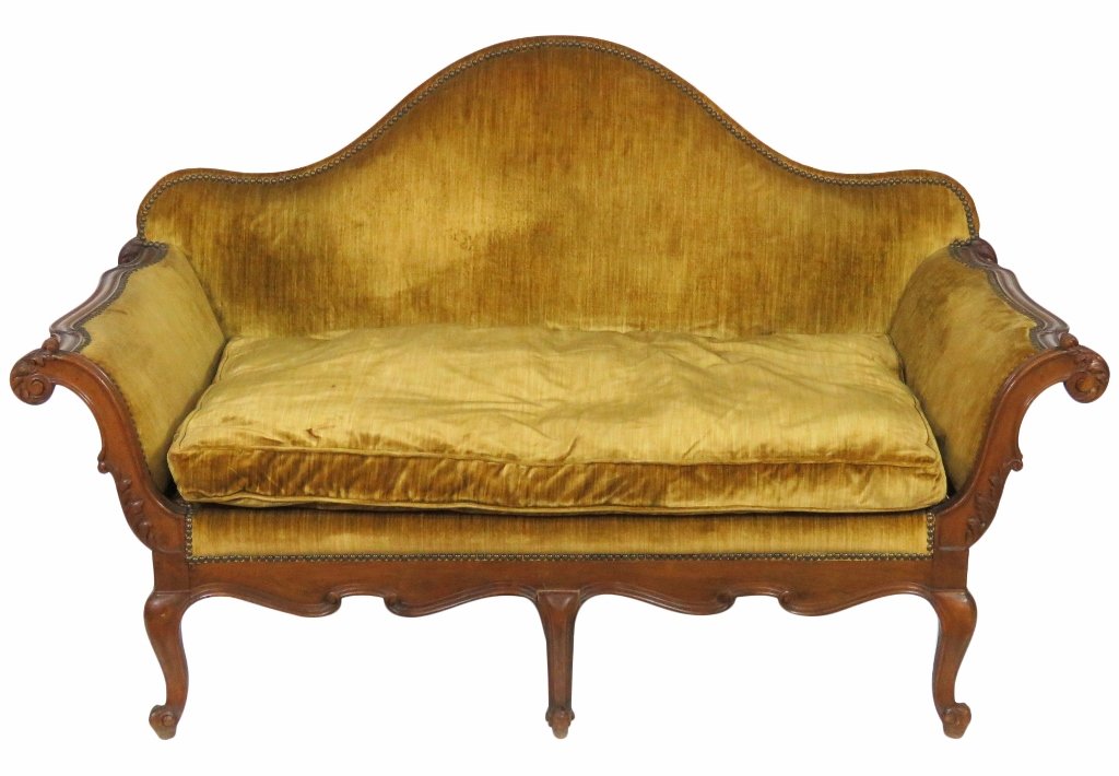 ITALIAN STYLE CARVED WALNUT SOFA (1 of 4)