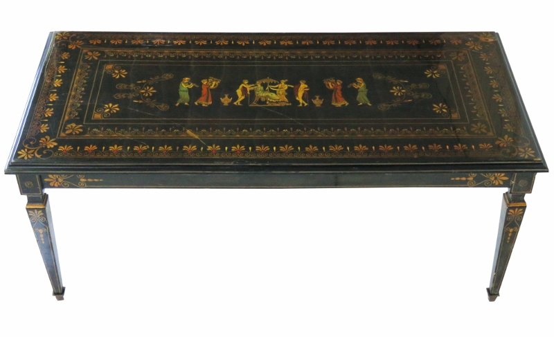 ITALIAN LACQUERED PAINT DECORATED COFFEE TABLE (1 of 7)