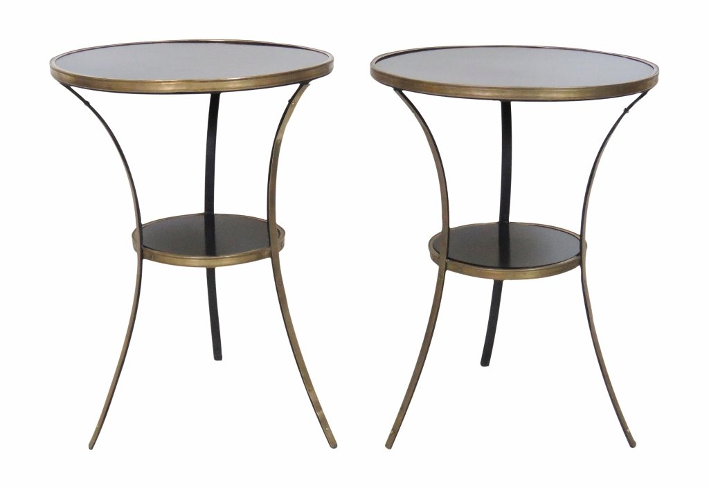 Pair BLACK LAMINATE & BRASS GUERIDONS (1 of 5)