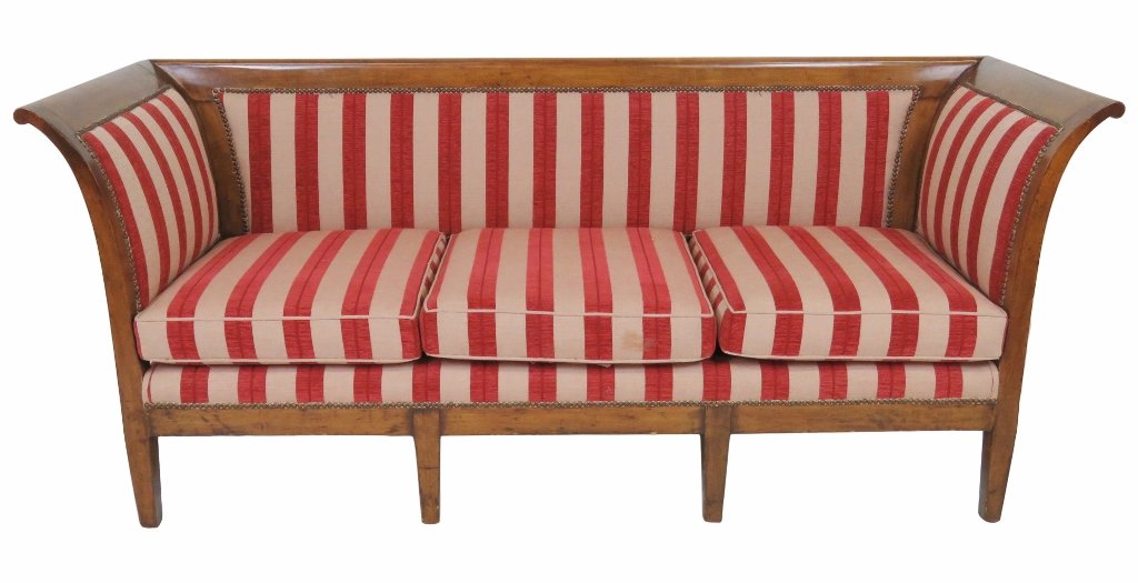 BIEDERMEIER STYLE  WALNUT UPHOLSTERED SOFA (1 of 6)
