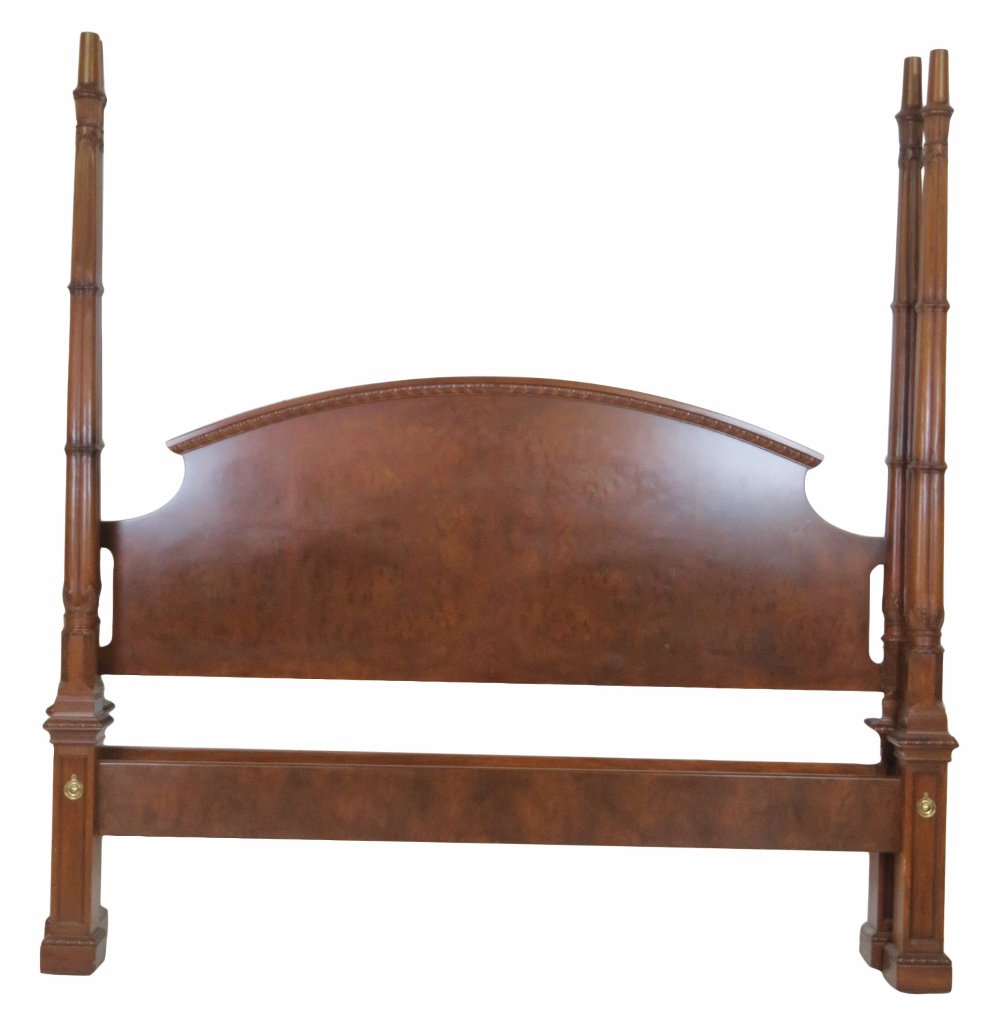 E.J. VICTOR CARVED BURL WALNUT BED (1 of 5)