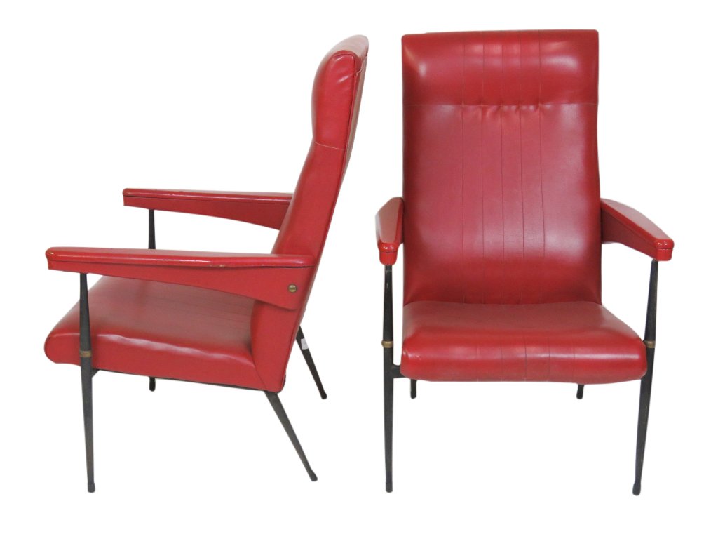 Pair MODERN DESIGN METAL LEG ARMCHAIRS (1 of 7)