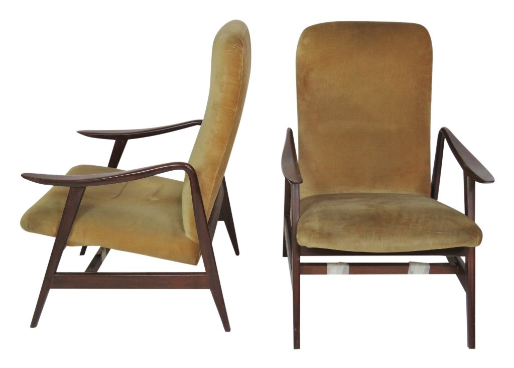 Pair DANISH MODERN TEAK LOUNGE CHAIRS (1 of 4)