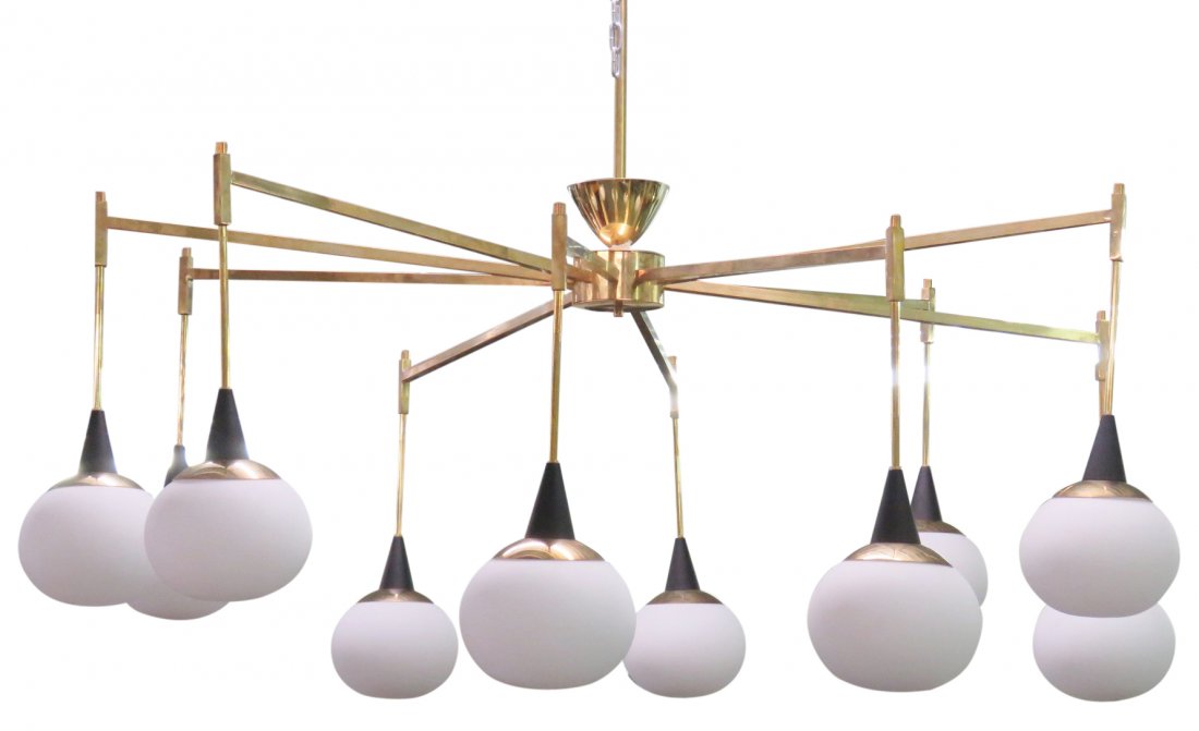 ITALIAN MODERN BRASS GLOBE CHANDELIER (1 of 3)