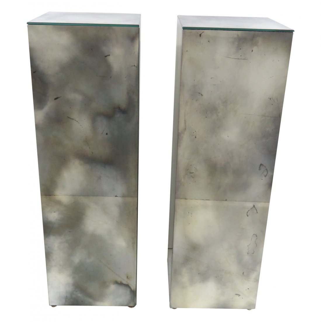 Pair EGLOMISED MIRRORED PEDESTALS (1 of 4)
