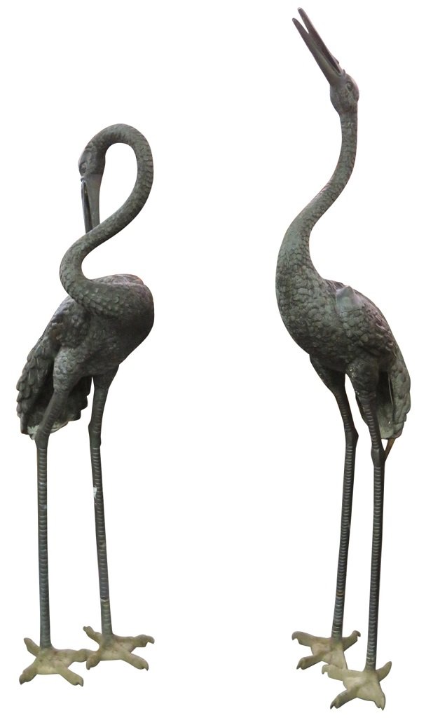 COMPANION Pair BRONZE CRANES (1 of 5)