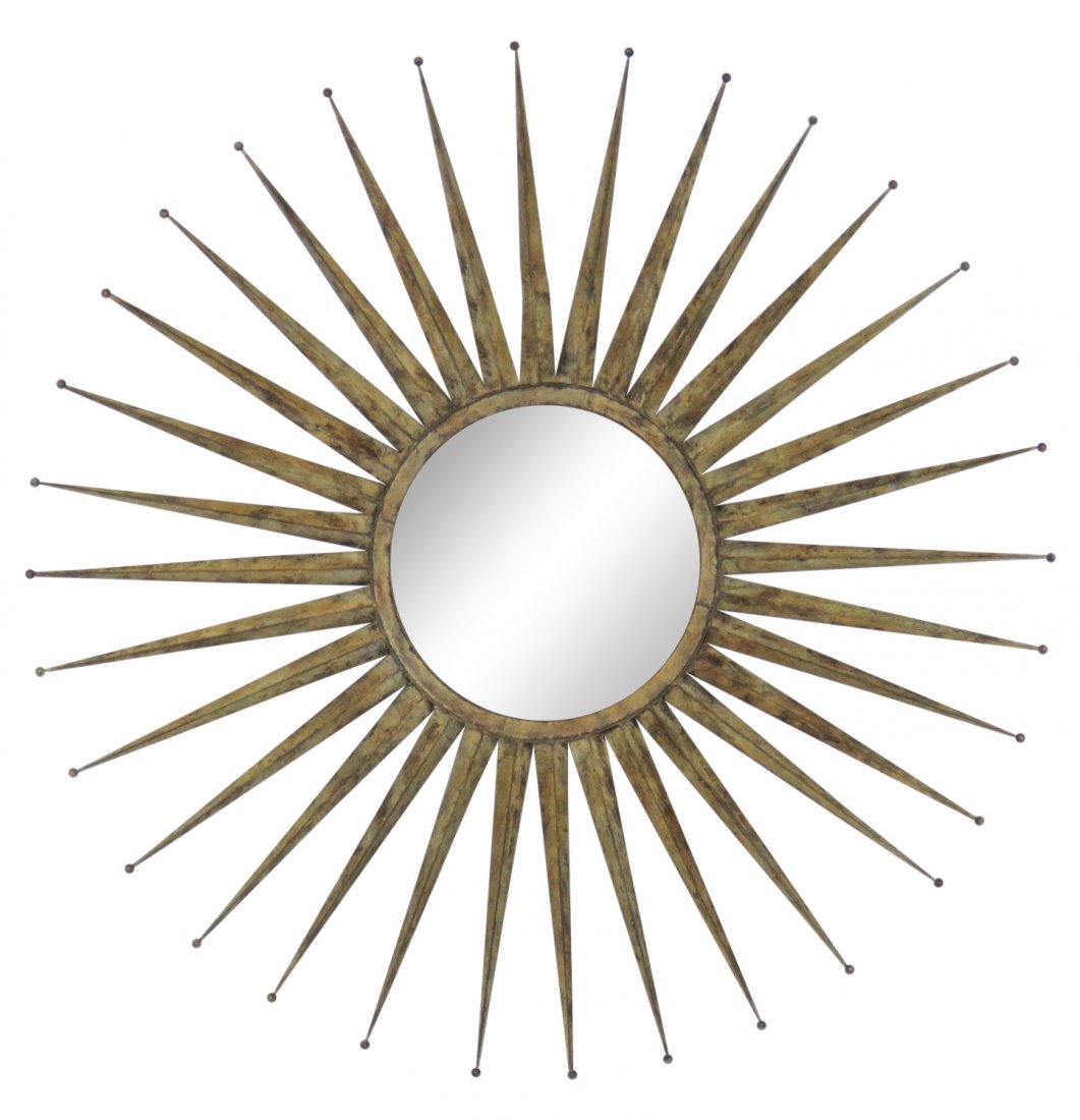 METAL DISTRESSED SUNBURST MIRROR (1 of 4)