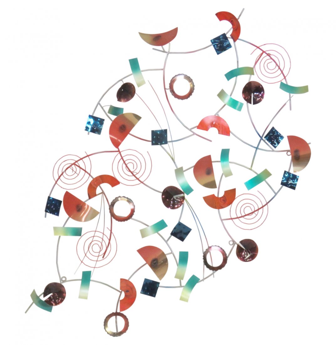MODERN ABSTRACT METAL HANGING WALL SCULPTURE (1 of 3)