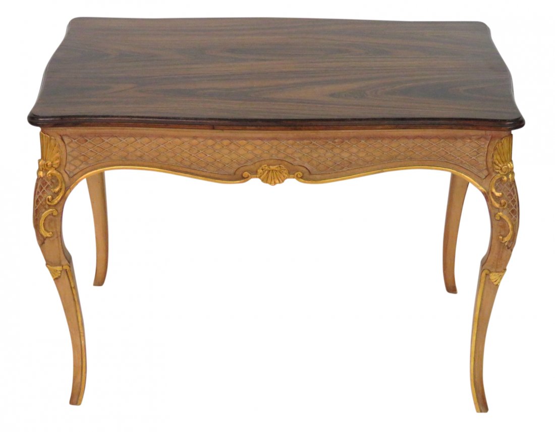 LOUIS XVI STYLE ROSEWOOD & GILT CARVED SIDE TABLE (1 of 4)