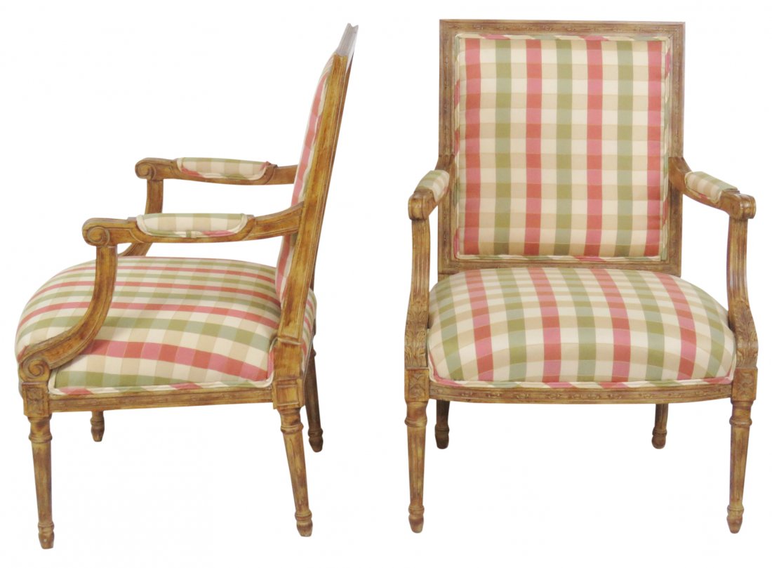 Pair LOUIS XVI STYLE FAUTEUILS (1 of 4)