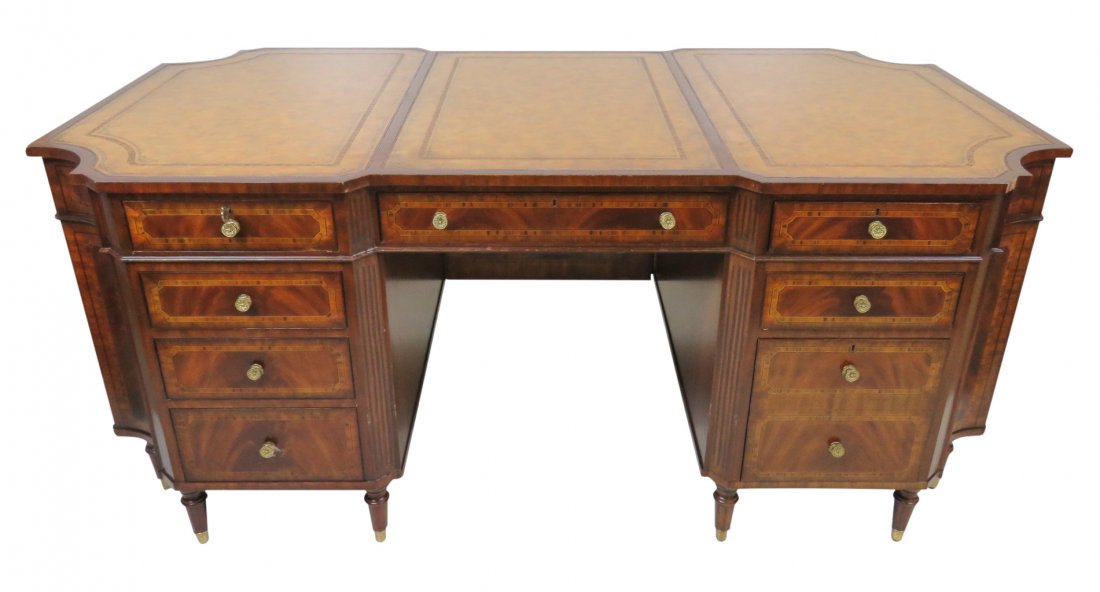 MAITLAND SMITH INLAID LEATHERTOP DESK (1 of 6)