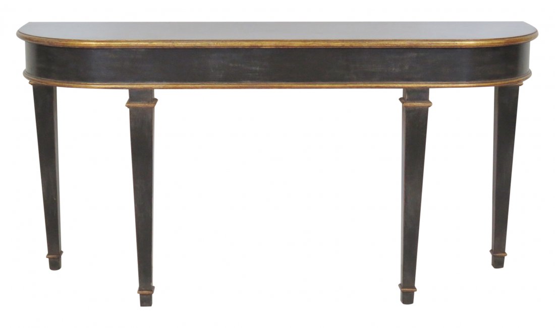 CUSTOM DISTRESSED PAINTED & GILT CONSOLE TABLES (1 of 4)