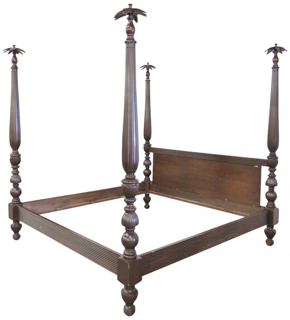 CUSTOM CARVED WALNUT POSTER BED (1 of 5)