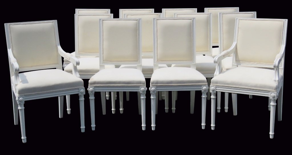 12 JANSEN STYLE PAINTED DINING CHAIRS (1 of 7)