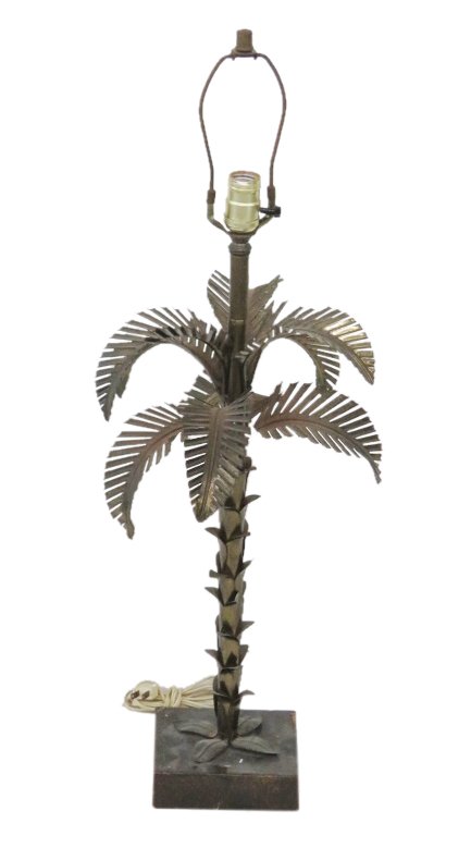 MAISON JANSEN METAL PALM TREE TABLE LAMP (1 of 4)