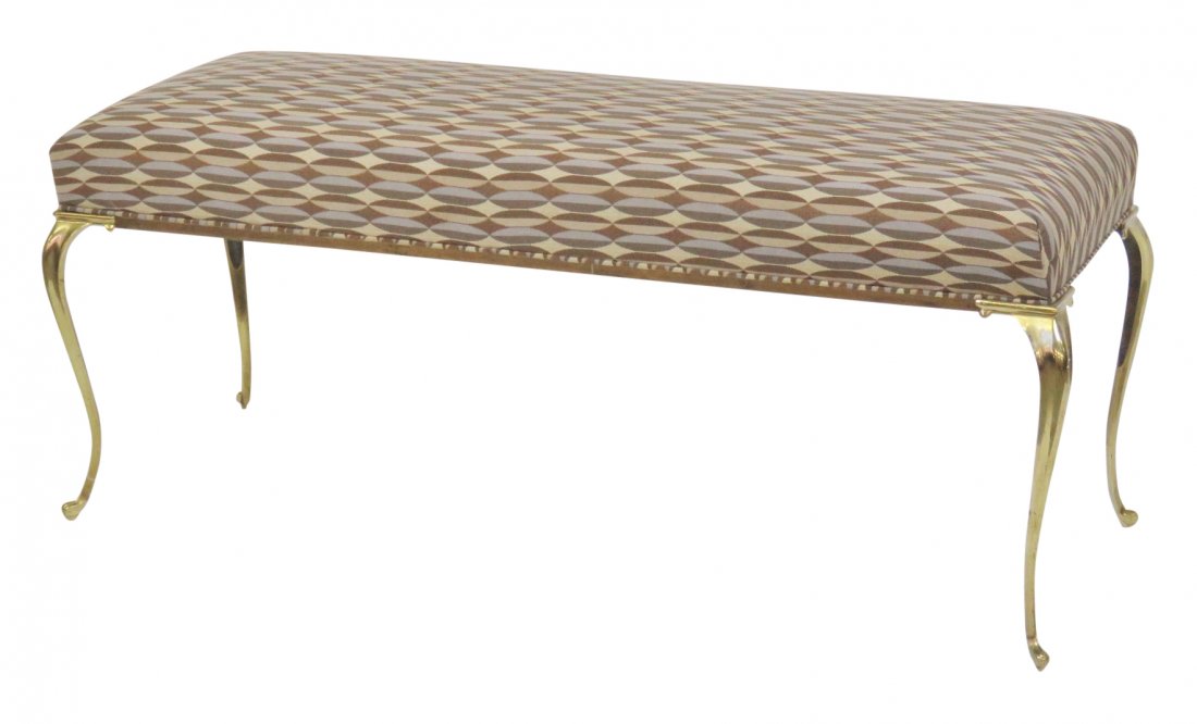 DIRECTOIRE STYLE BRASS LEGGED WINDOW BENCH (1 of 3)