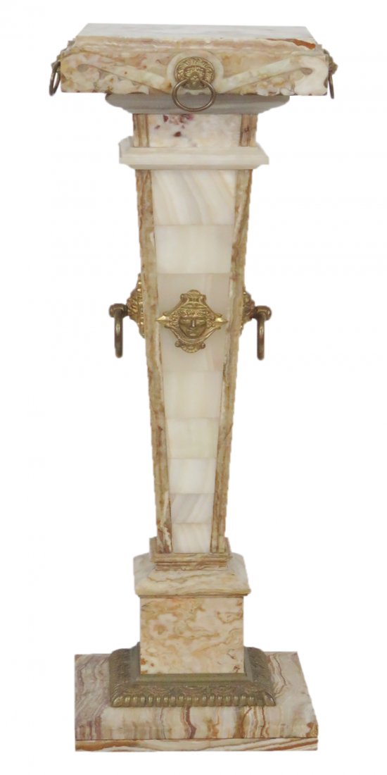 MARBLE PEDESTALS w/ BRASS MOUNTS (1 of 7)