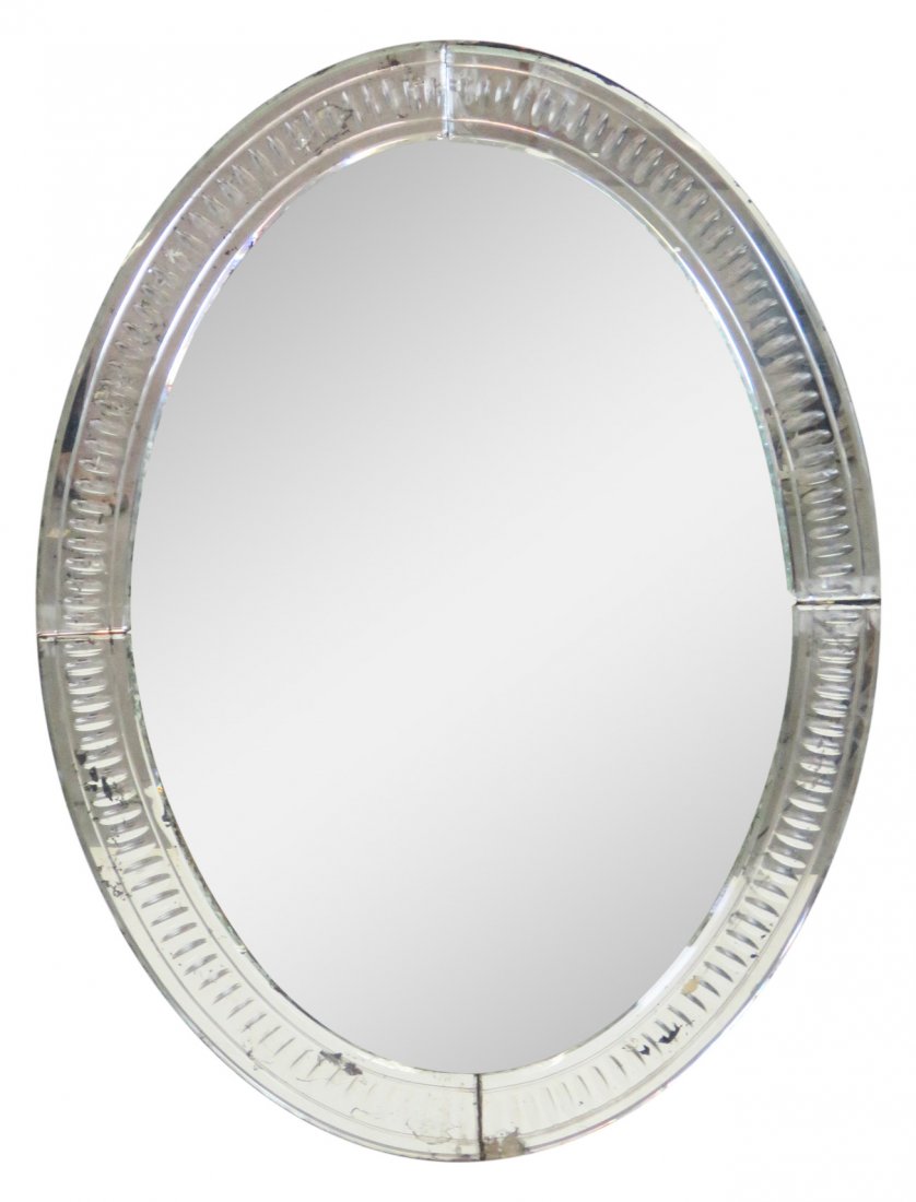 44" x 32" ANTIQUE OVAL MIRROR (1 of 5)