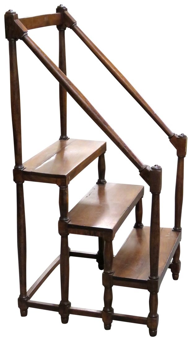 WALNUT CARVED LIBRARY STEPS (1 of 6)