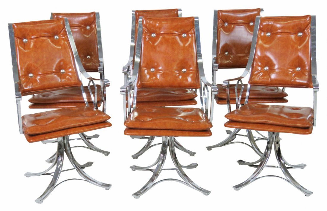6 MODERN DESIGN CHROME DINING CHAIRS (1 of 8)