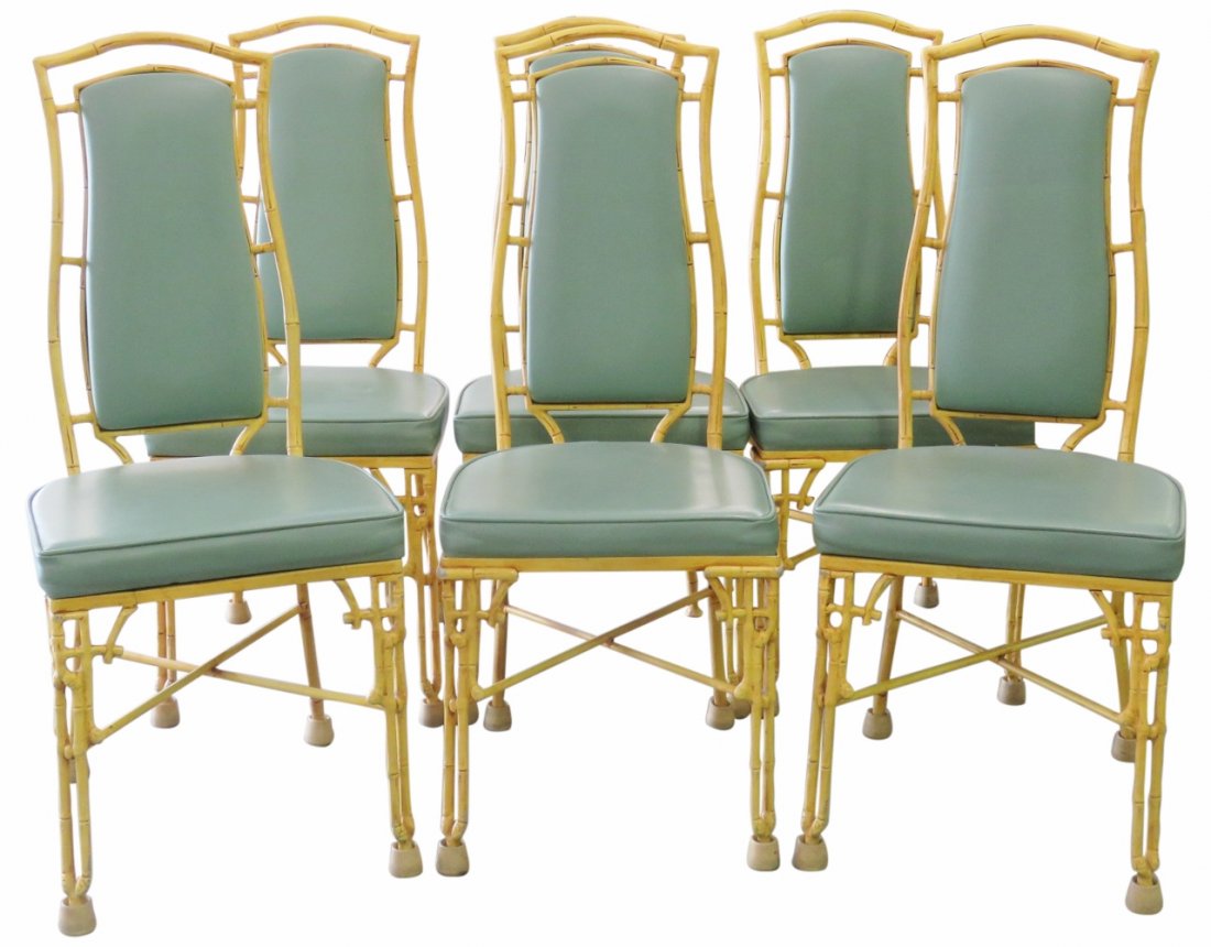 6 FAUX BAMBOO METAL DINING CHAIRS (1 of 5)