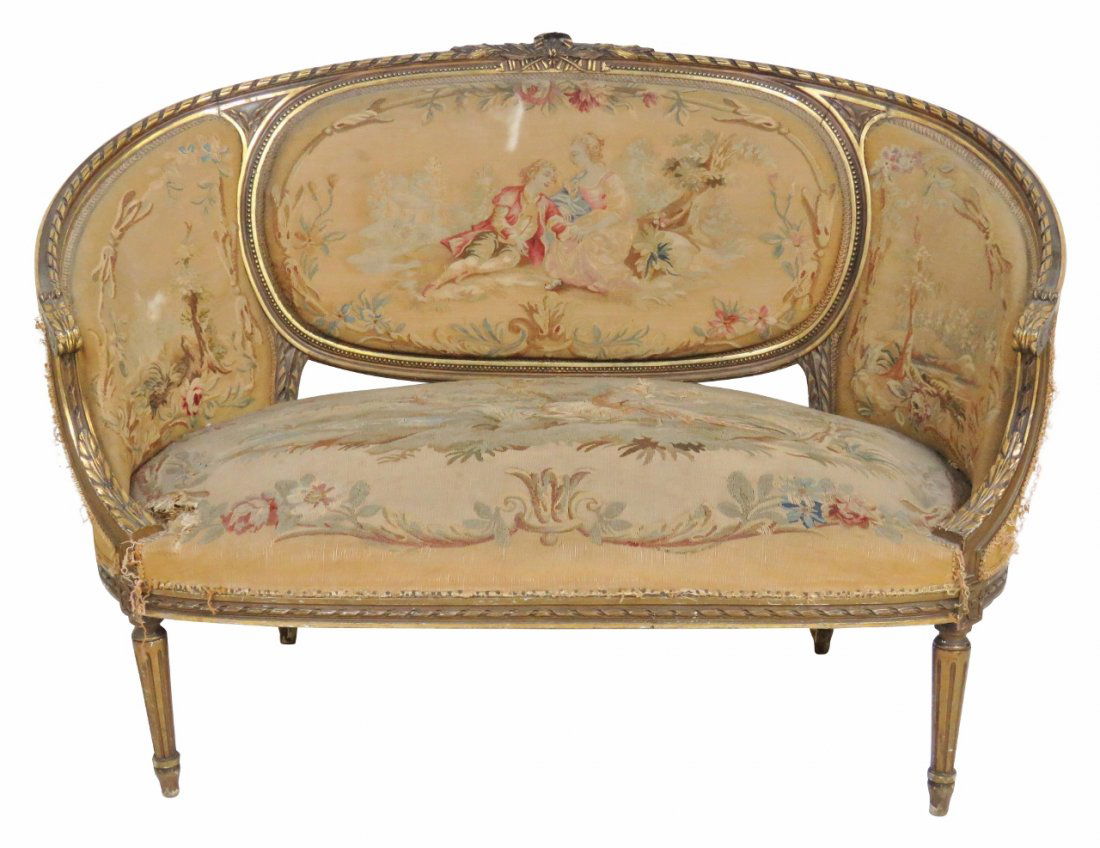 LOUIS XVI STYLE AUBUSSON CANAPE (1 of 8)