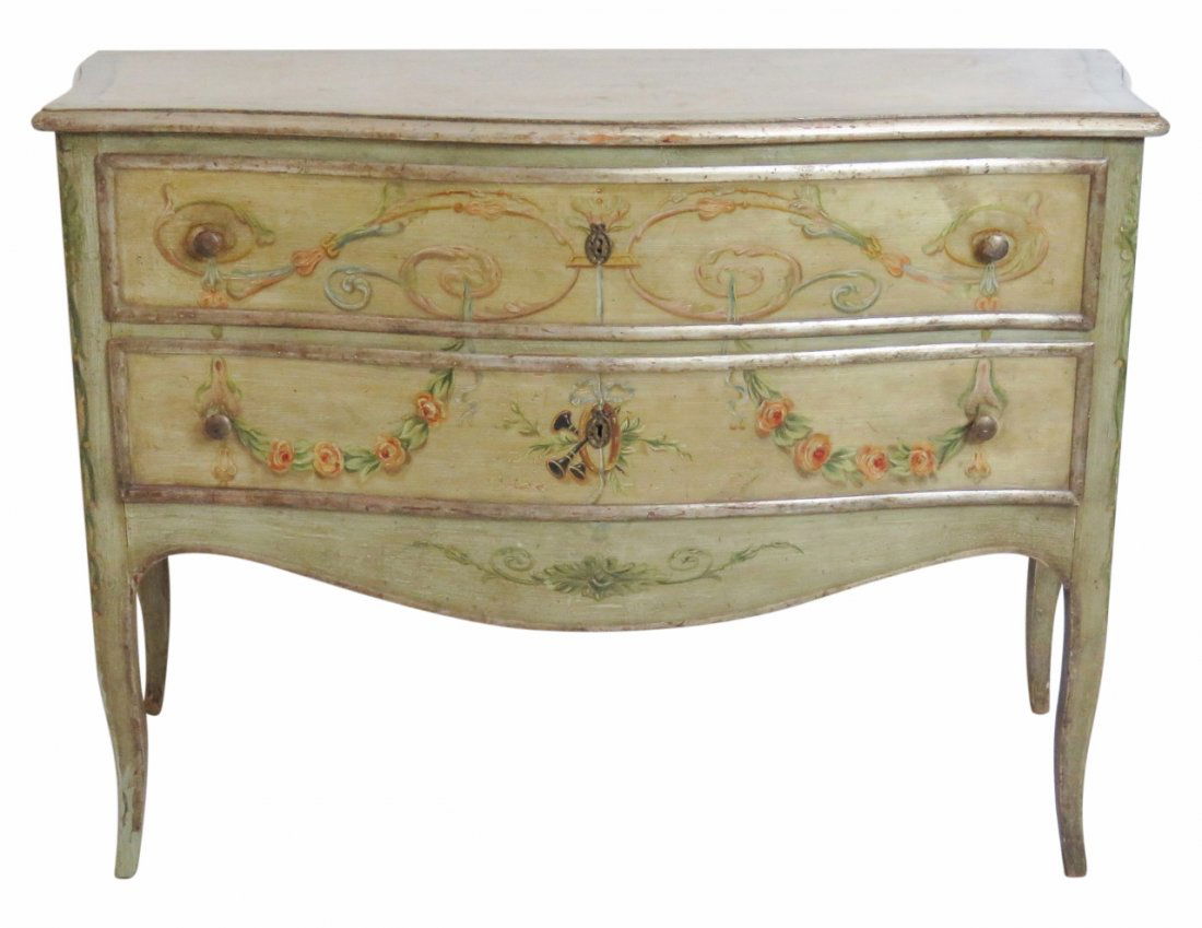 FRENCH STYLE PAINT DECORATED COMMODE (1 of 6)