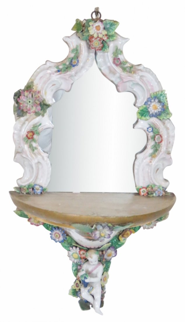 GERMAN PORCELAIN HANGING WALL SHELF (1 of 8)