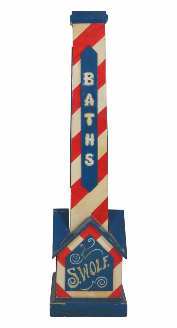 S. WOLF BATHS CARVED LIGHTHOUSE SIGN (1 of 6)