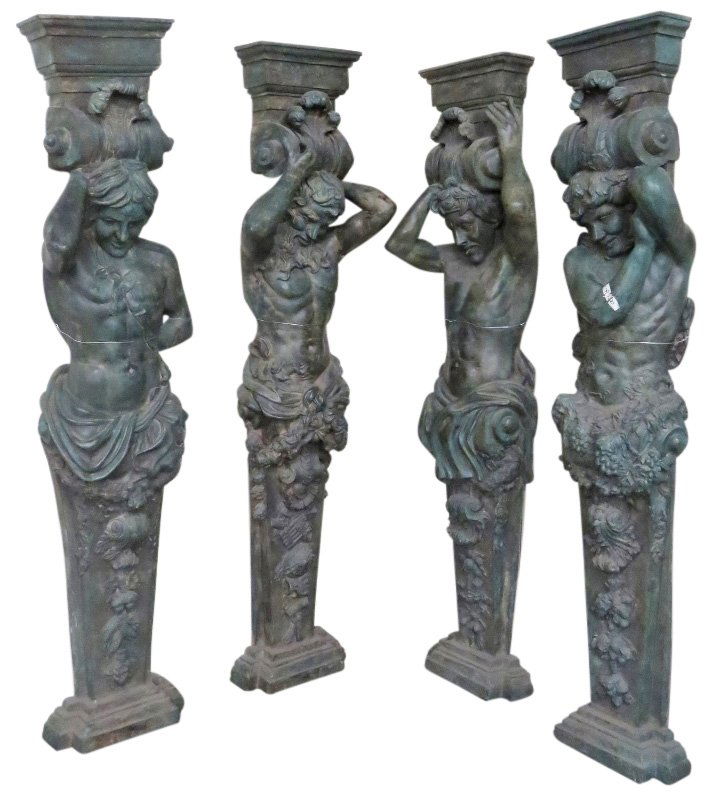 4 BRONZE FIGURAL COLUMNS (1 of 6)