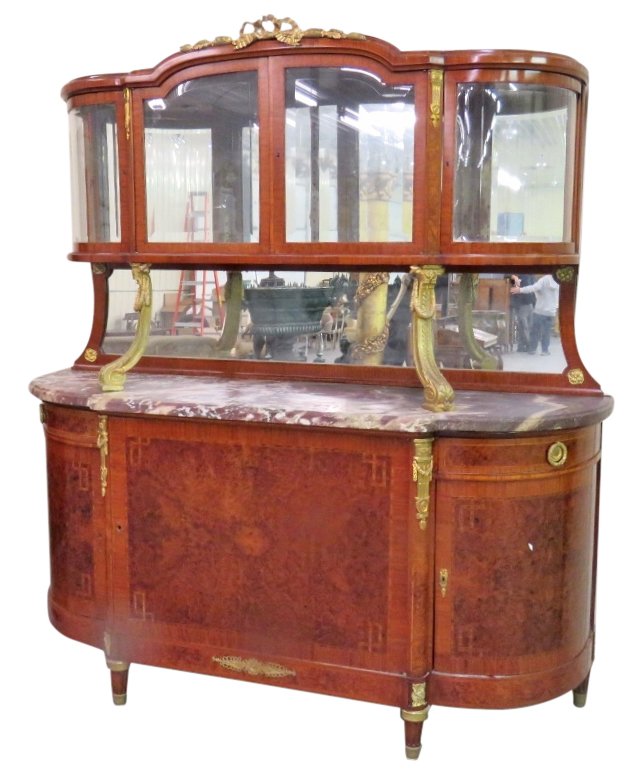 INLAID MAHOGANY MARBLETOP SIDEBOARD (1 of 7)