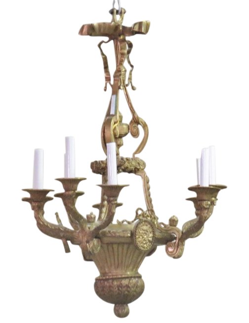 FRENCH STYLE BRONZE CHANDELIER (1 of 2)