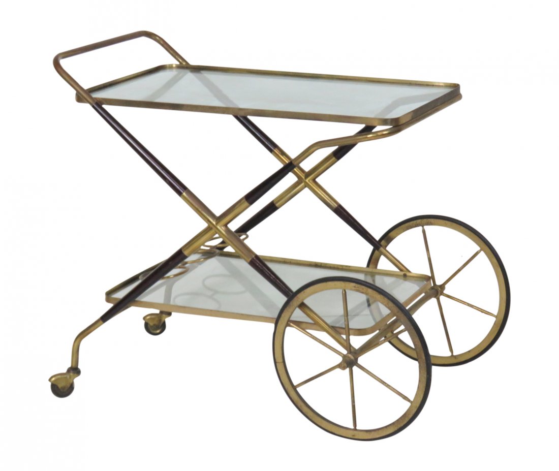 ITALIAN MODERN BRASS BAR CART (1 of 3)