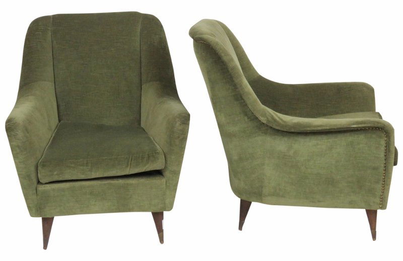 Pair ITALIAN MODERN LOUNGE CHAIRS (1 of 1)